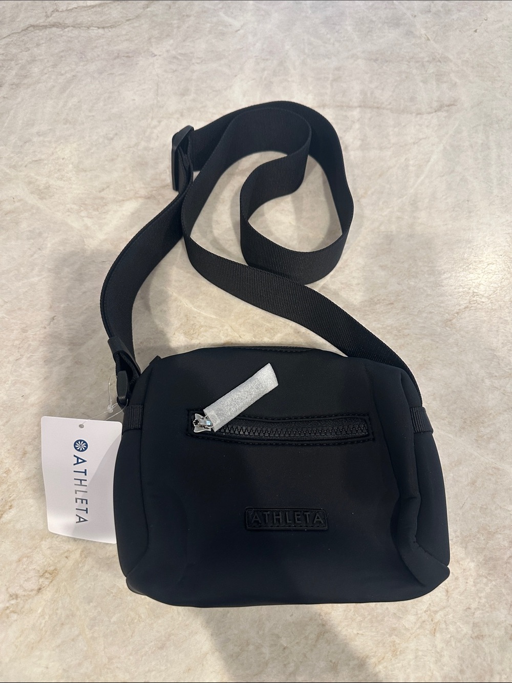 Athleta Black Neoprene Sling Belt Bag